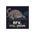 Afk. Still Judging. Gaming Cat Sticker — Wear8bit — supplier digital product render, angle 1