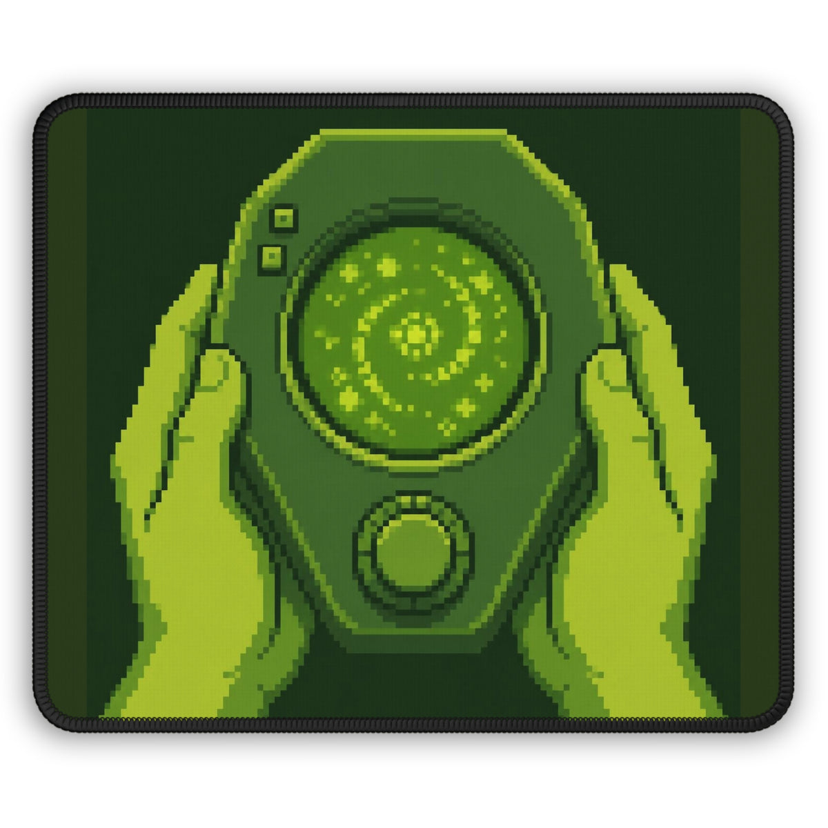 Orb Handheld Mousepad — Retro Console Pixel Art Desk Mat, Gamer Gift — original Wear8bit pixel-art product design, product image 2, digital mockup