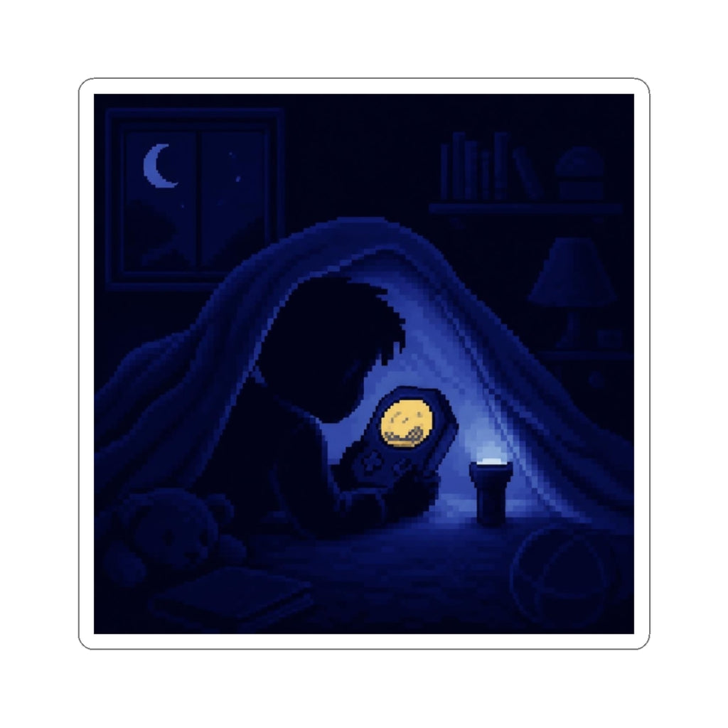 Shelf Flat-Lay Sticker — Retro Handheld Collection Pixel Art Decal — original Wear8bit pixel-art product design, product image 2, digital mockup