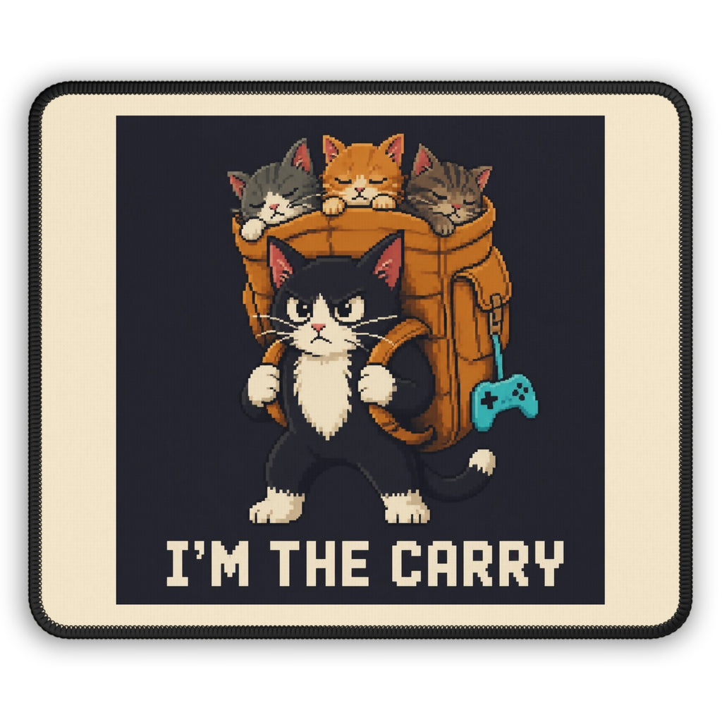 I'M The Carry Gaming Cat Gaming Mousepad — Wear8bit — supplier digital product render, angle 1