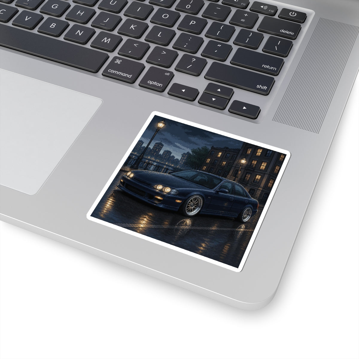 Rainline Sport Pixel Art Sticker — 90s Night Drive — original Wear8bit pixel-art product design, product image 3, digital mockup