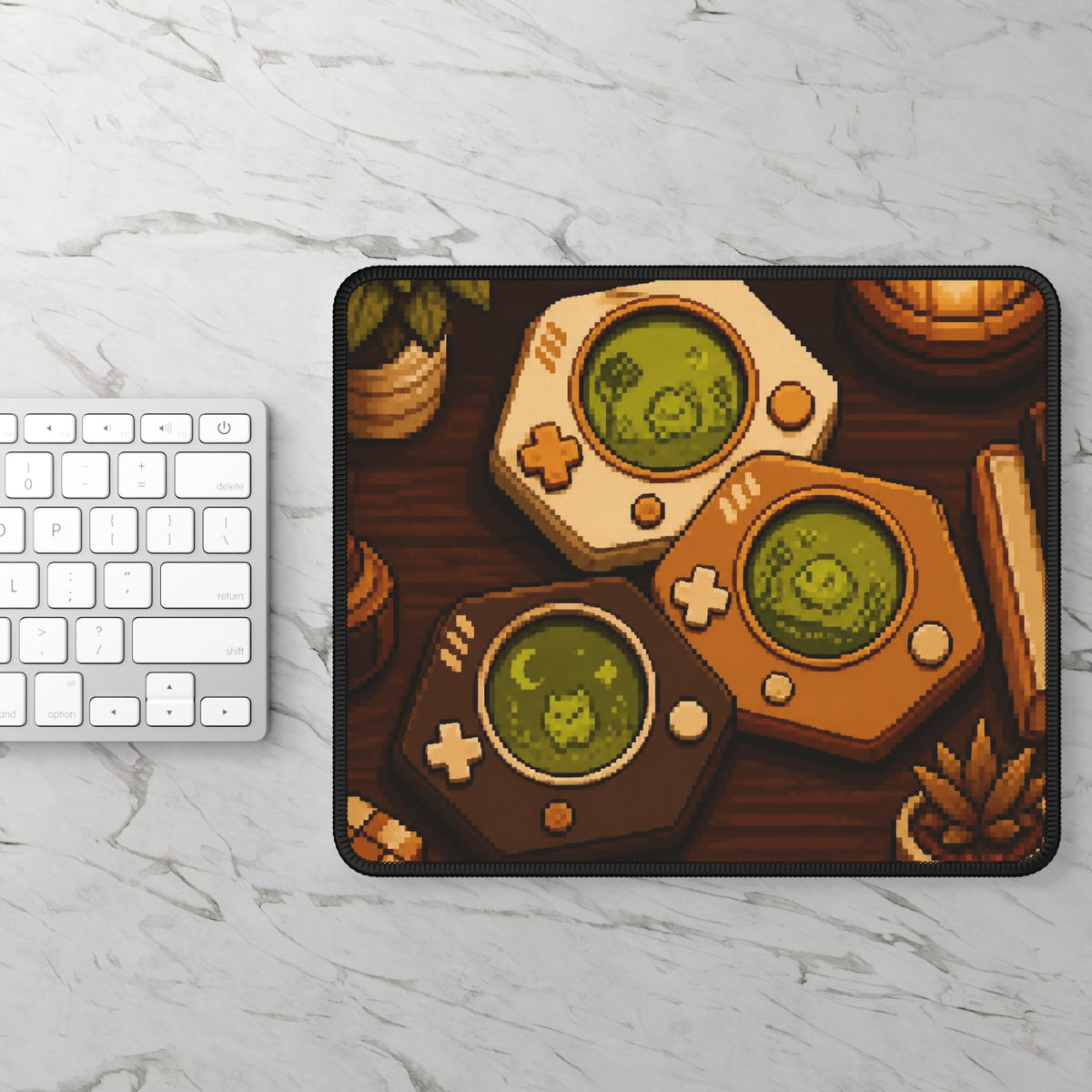 Cartridge Set Mousepad — Original Retro Cartridge Pixel Art Desk Mat — original Wear8bit pixel-art product design, product image 3, digital mockup