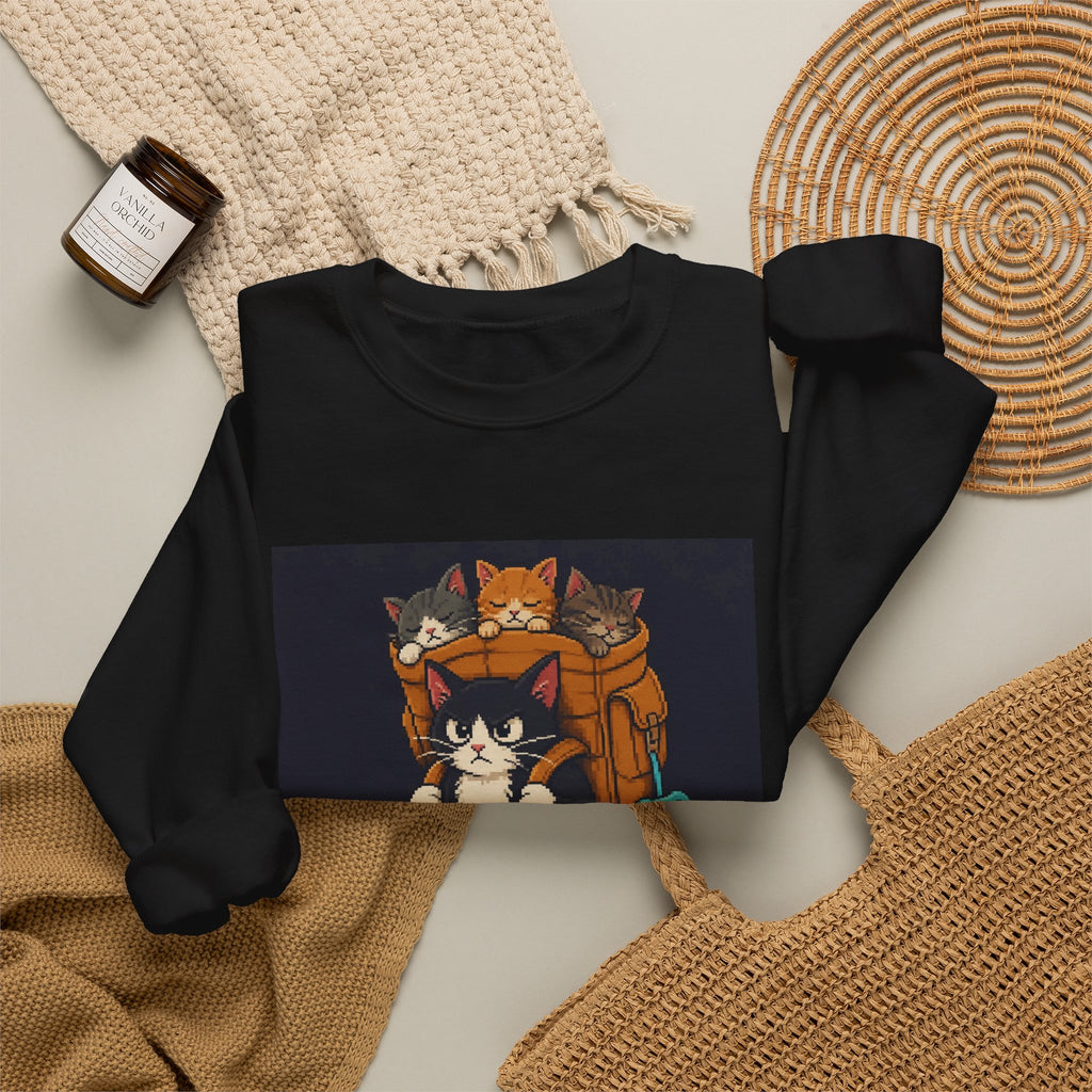 I'M The Carry Gaming Cat Crewneck Sweatshirt — Wear8bit — supplier digital product render, angle 5