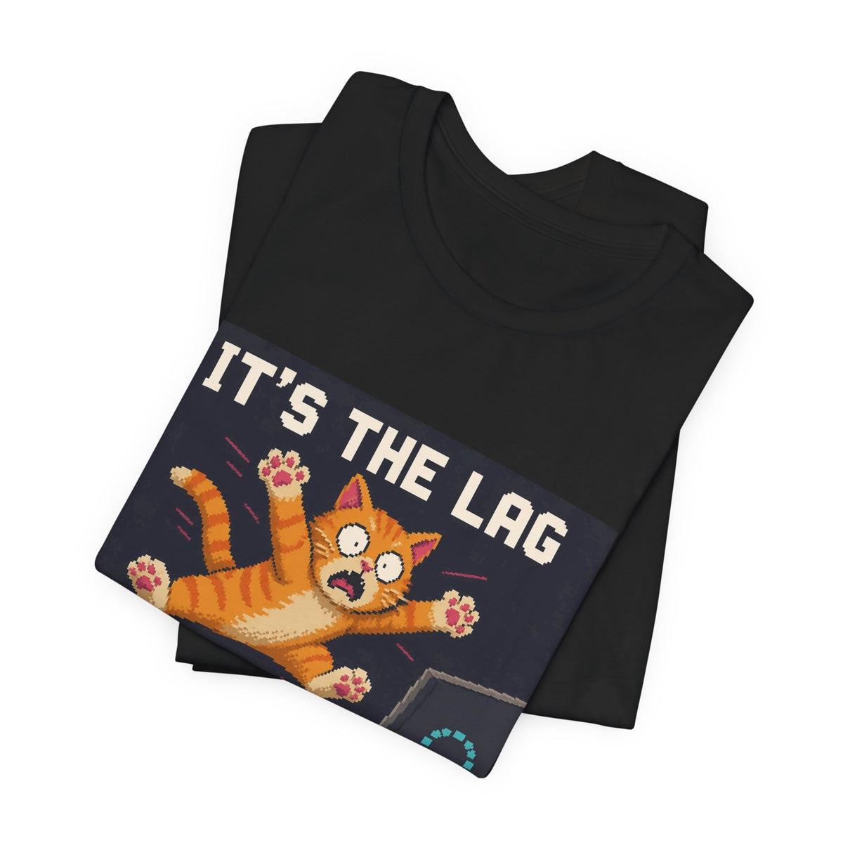 It'S The Lag Gaming Cat T-Shirt — Wear8bit — supplier digital product render, angle 3