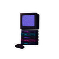 Static Noise Sticker — Vertical CRT Pixel Art Decal, Synthwave Sticker — original Wear8bit pixel-art product design, product image 2, digital mockup