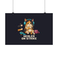 Healer On Strike Gaming Cat Matte Poster — Wear8bit — supplier digital product render, angle 1