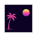Palm & Chrome Sun Sticker — Minimalist Synthwave Pixel Art Decal — original Wear8bit pixel-art product design, product image 2, digital mockup