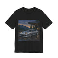 Silver Switchback Pixel Art Tee — 90s Night Drive — original Wear8bit pixel-art product design, product image 2, digital mockup