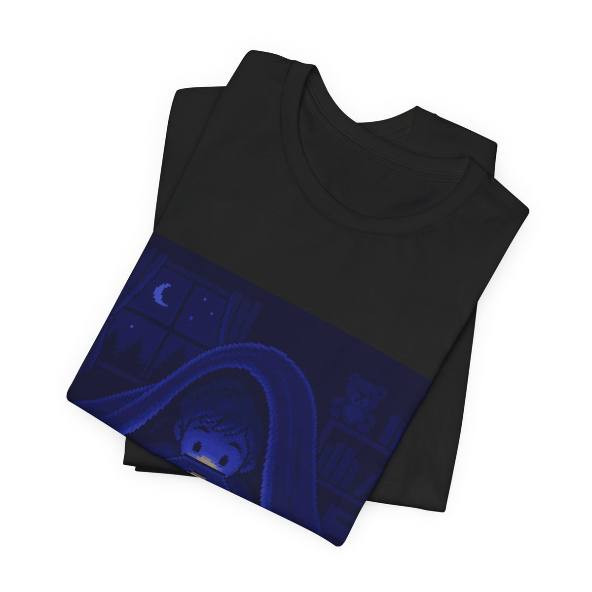 Moonlit Player Graphic Tee — Flashlight Gaming Pixel Art Shirt, Nostalgia Tee — original Wear8bit pixel-art product design, product image 4, digital mockup