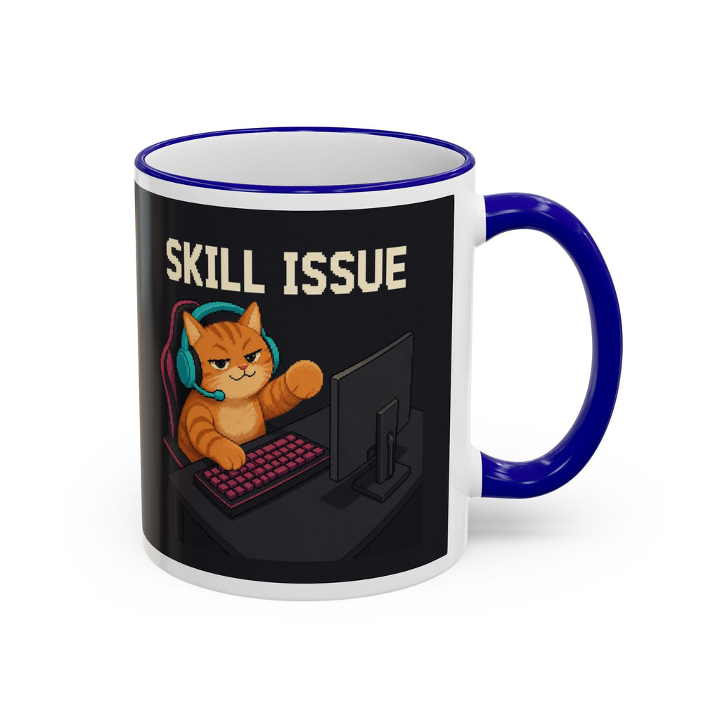 Skill Issue Gaming Cat Accent Mug — Wear8bit — supplier digital product render, angle 4