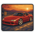 Sunset Grand Tourer Pixel Art Mousepad — 90s Night Drive — original Wear8bit pixel-art product design, product image 2, digital mockup