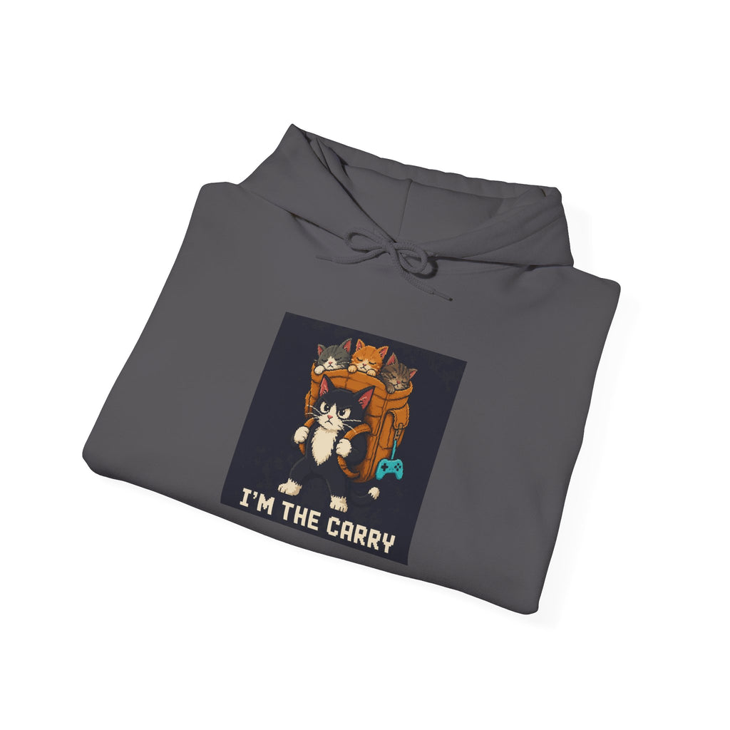 I'M The Carry Gaming Cat Fleece Hoodie — Wear8bit — supplier digital product render, angle 8