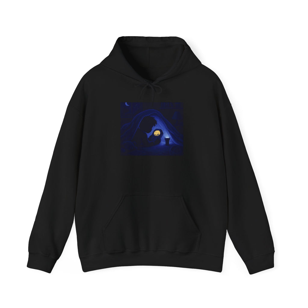 Shelf Flat-Lay Hoodie — Retro Handheld Collection Pixel Art Pullover — original Wear8bit pixel-art product design, product image 2, digital mockup