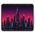 Chrome Skyline Mousepad — Retro-Futurist Pixel Art Desk Mat, Synthwave Decor — original Wear8bit pixel-art product design, product image 2, digital mockup