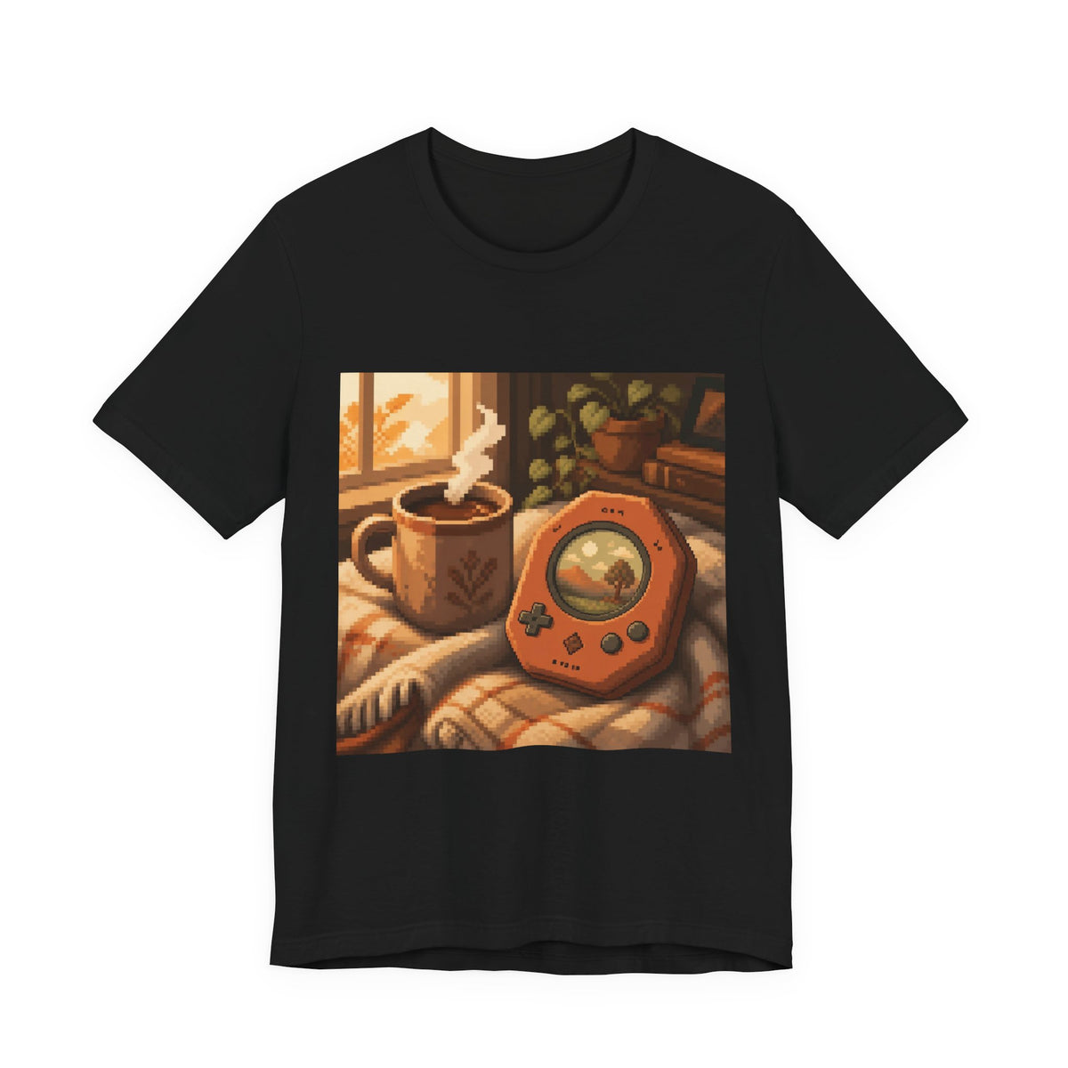 Save Point Graphic Tee — Cozy Pixel Art Shirt, Retro Gaming Gift Tee — original Wear8bit pixel-art product design, product image 2, digital mockup