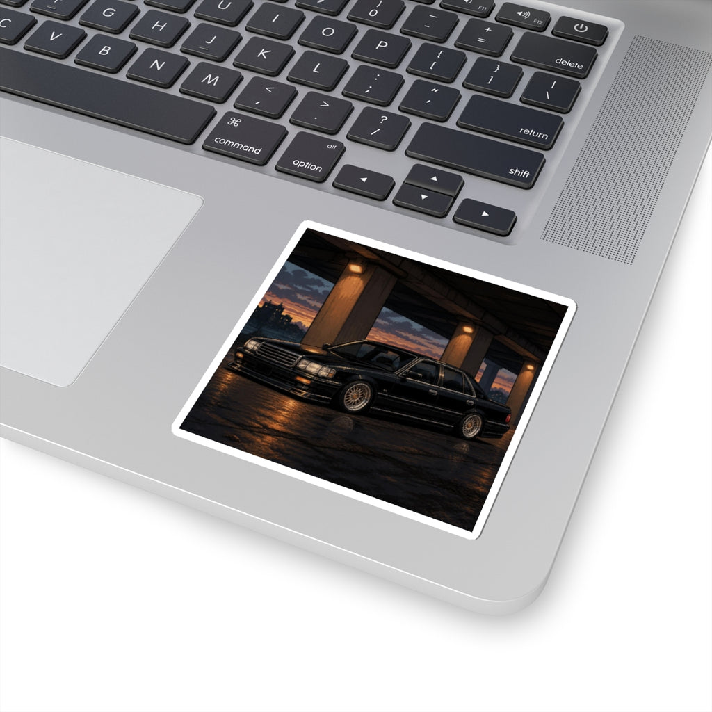 Amber Executive Pixel Art Sticker — 90s Night Drive — original Wear8bit pixel-art product design, product image 3, digital mockup