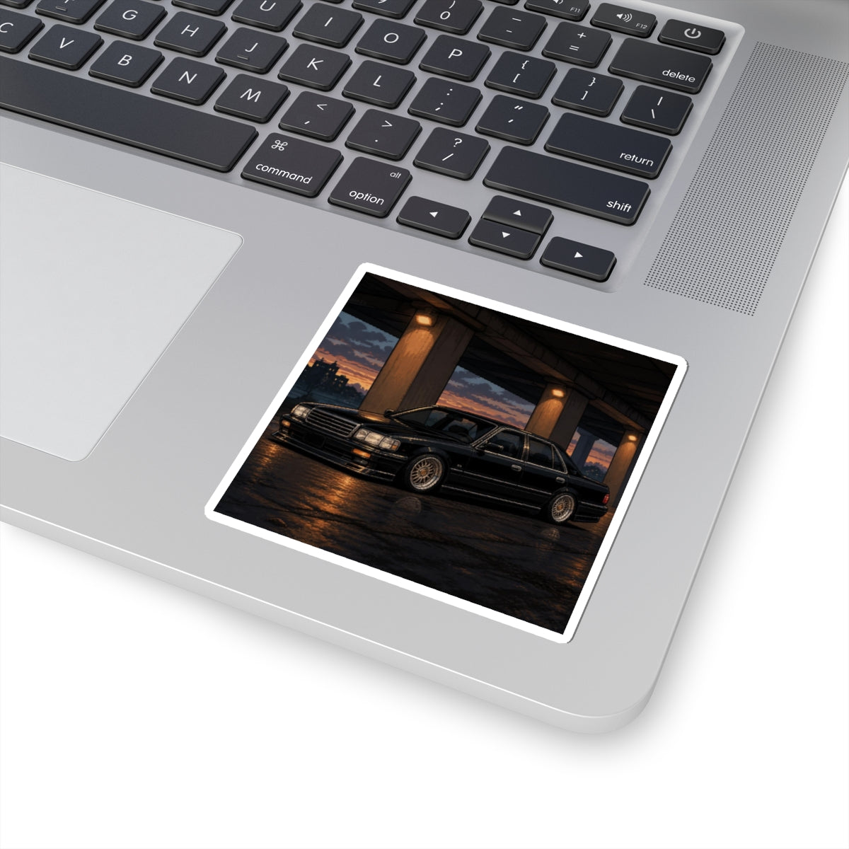 Amber Executive Pixel Art Sticker — 90s Night Drive — original Wear8bit pixel-art product design, product image 3, digital mockup