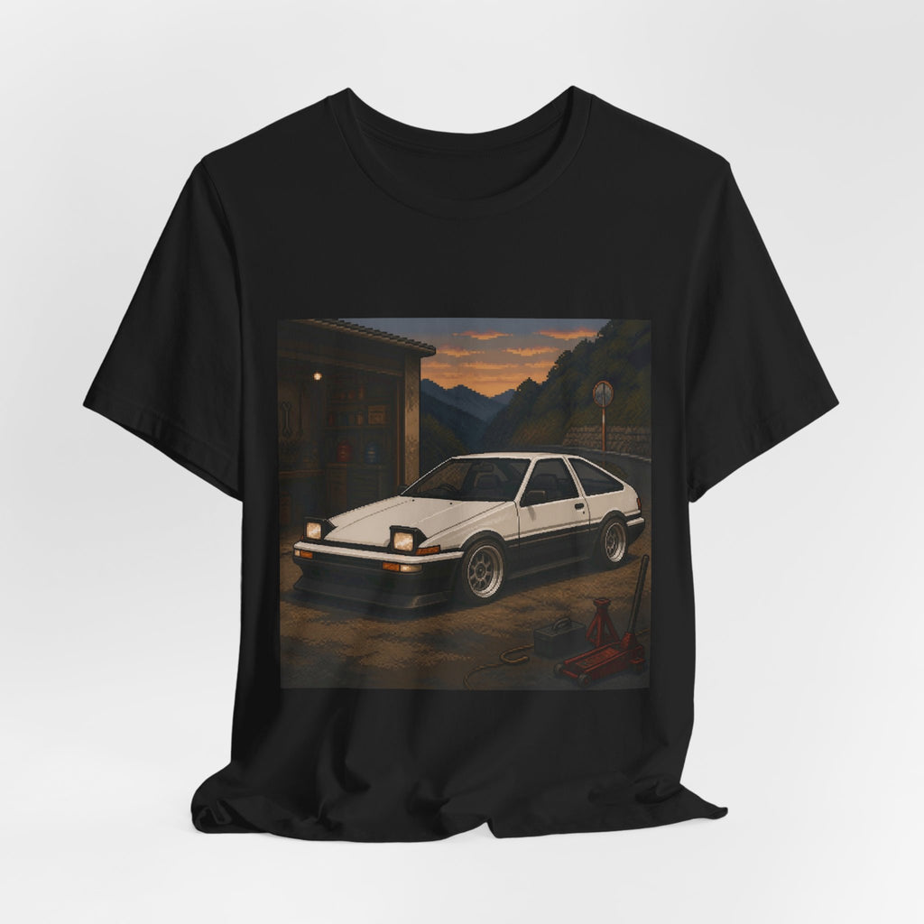 Dusk Beltline Pixel Art Tee — 90s Night Drive — original Wear8bit pixel-art product design, product image 5, digital mockup