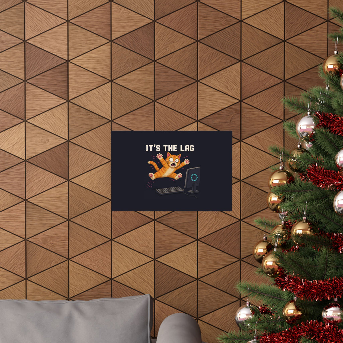It'S The Lag Gaming Cat Matte Poster — Wear8bit — supplier digital product render, angle 4