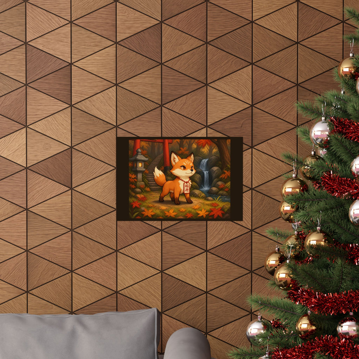 Kitsune Poster — original Wear8bit pixel-art product design, product image 5, digital mockup