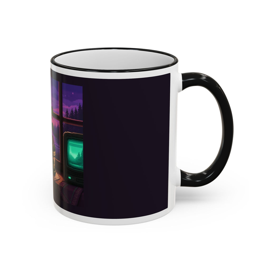Pixel Garden Mug — Cottagecore Pixel Art Coffee Mug, CRT-Glow Design — original Wear8bit pixel-art product design, product image 5, digital mockup