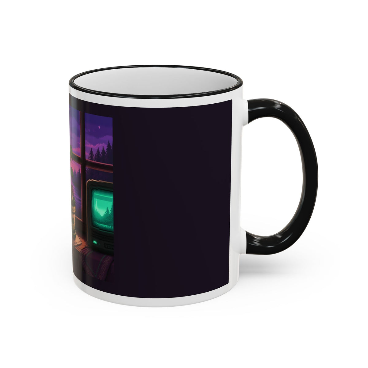 Pixel Garden Mug — Cottagecore Pixel Art Coffee Mug, CRT-Glow Design — original Wear8bit pixel-art product design, product image 5, digital mockup