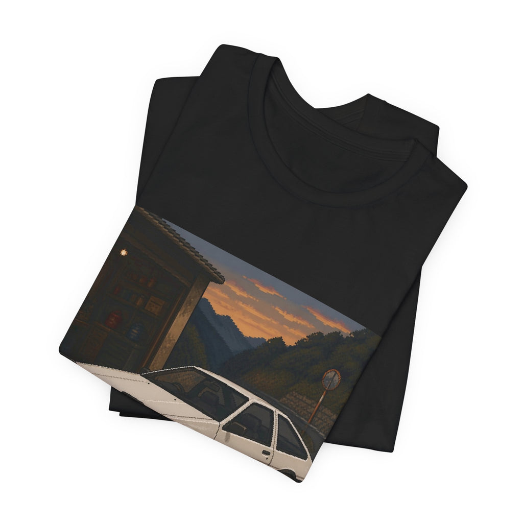 Dusk Beltline Pixel Art Tee — 90s Night Drive — original Wear8bit pixel-art product design, product image 4, digital mockup
