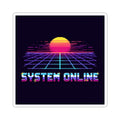 System Online Sticker — Synthwave Pixel Art Wordmark Decal, Retro Gaming Sticker — original Wear8bit pixel-art product design, product image 2, digital mockup