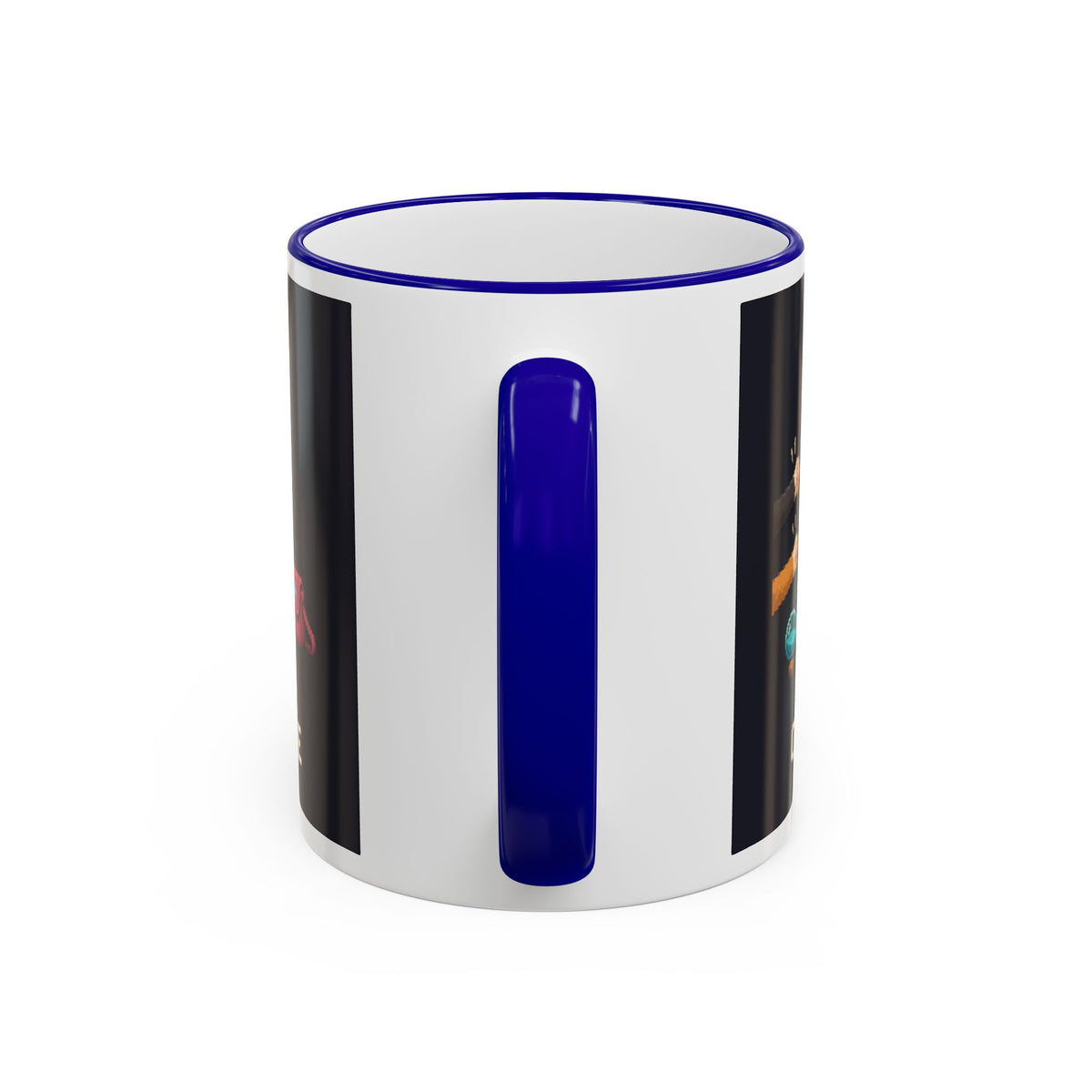 Healer On Strike Gaming Cat Accent Mug — Wear8bit — supplier digital product render, angle 2