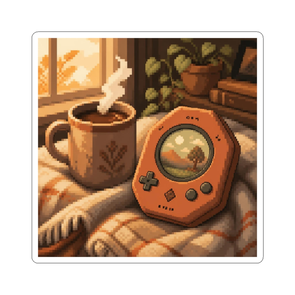 Save Point Sticker — Cozy Pixel Art Decal, Retro Gaming Gift Sticker — original Wear8bit pixel-art product design, product image 2, digital mockup