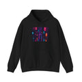 Neon District Hoodie — Original Pixel Art Cityscape Pullover, Anime-Aesthetic Merch — original Wear8bit pixel-art product design, product image 2, digital mockup
