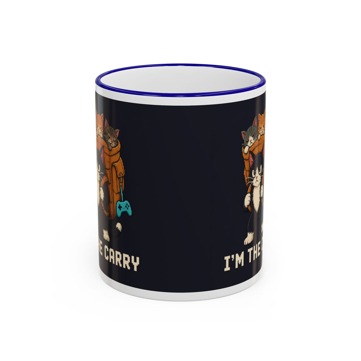 I'M The Carry Gaming Cat Accent Mug — Wear8bit — supplier digital product render, angle 1