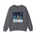 Snow Save Point Pixel Art Crewneck Sweatshirt — Winter & Cozy — original Wear8bit pixel-art product design, product image 3, digital mockup