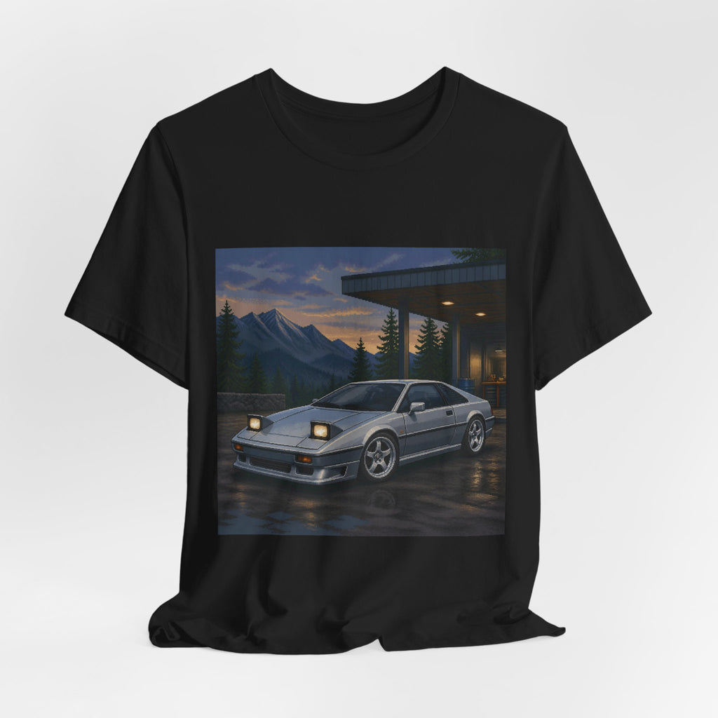 Silver Switchback Pixel Art Tee — 90s Night Drive — original Wear8bit pixel-art product design, product image 5, digital mockup