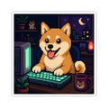 Shiba Desk Sticker — original Wear8bit pixel-art product design, product image 2, digital mockup