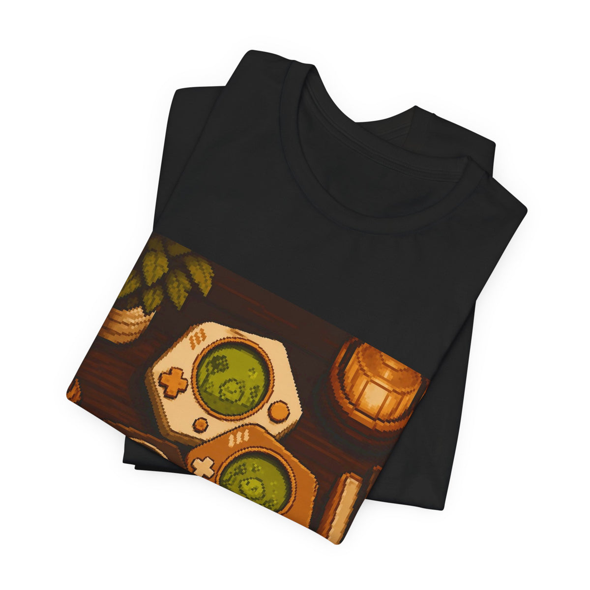 Cartridge Set Graphic Tee — Original Retro Cartridge Pixel Art Shirt — original Wear8bit pixel-art product design, product image 4, digital mockup