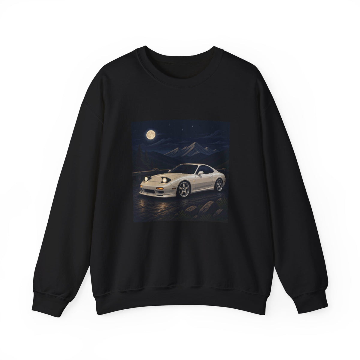 Pearl Apex Pixel Art Crewneck Sweatshirt — Winter & Cozy — original Wear8bit pixel-art product design, product image 2, digital mockup
