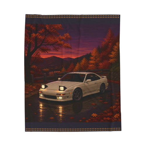 Amber Overdrive Pixel Art Plush Blanket — Fall & Cozy — original Wear8bit pixel-art product design, product image 2, digital mockup