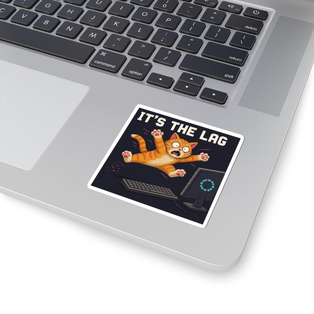 It'S The Lag Gaming Cat Sticker — Wear8bit — supplier digital product render, angle 2