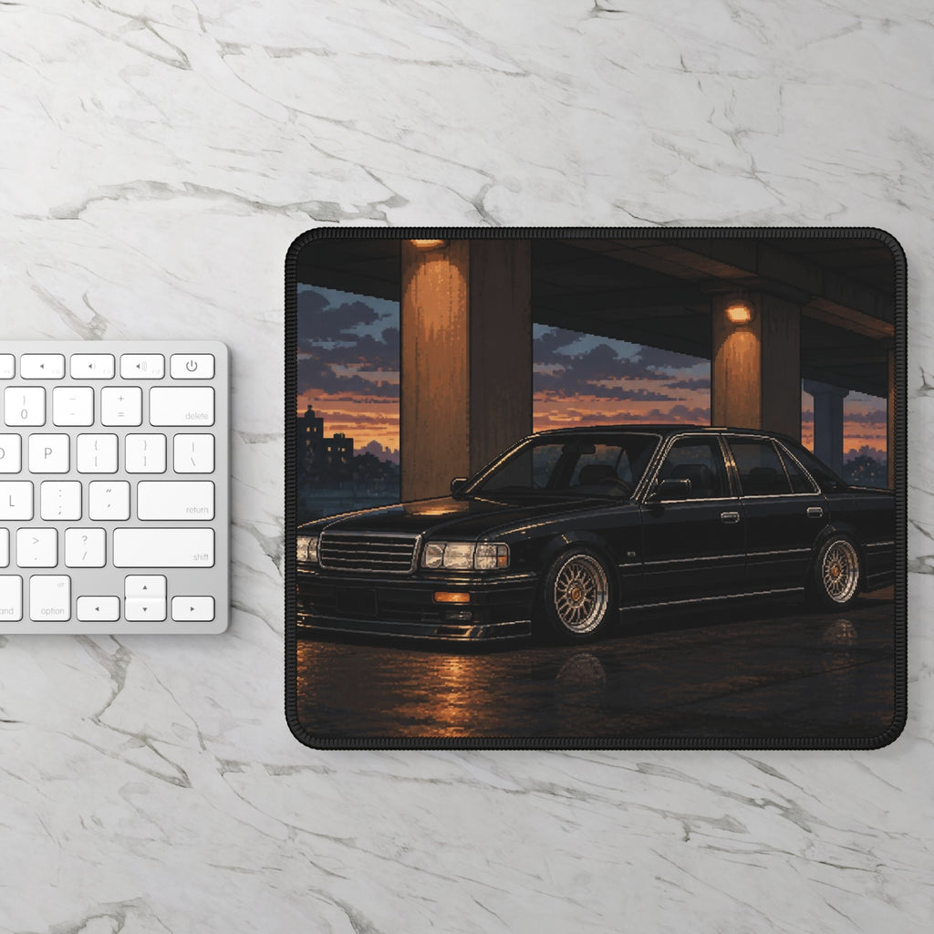 Amber Executive Pixel Art Mousepad — 90s Night Drive — original Wear8bit pixel-art product design, product image 3, digital mockup