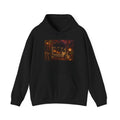 Rainy CRT Cat Pixel Art Fleece Hoodie — Fall & Cozy — original Wear8bit pixel-art product design, product image 2, digital mockup