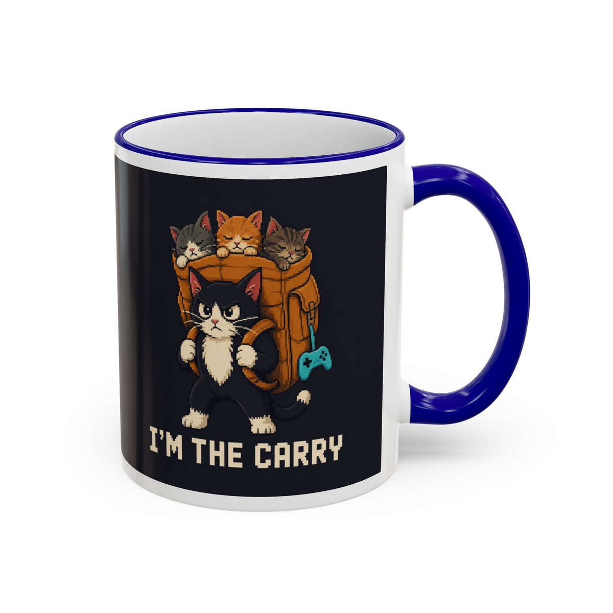 I'M The Carry Gaming Cat Accent Mug — Wear8bit — supplier digital product render, angle 4