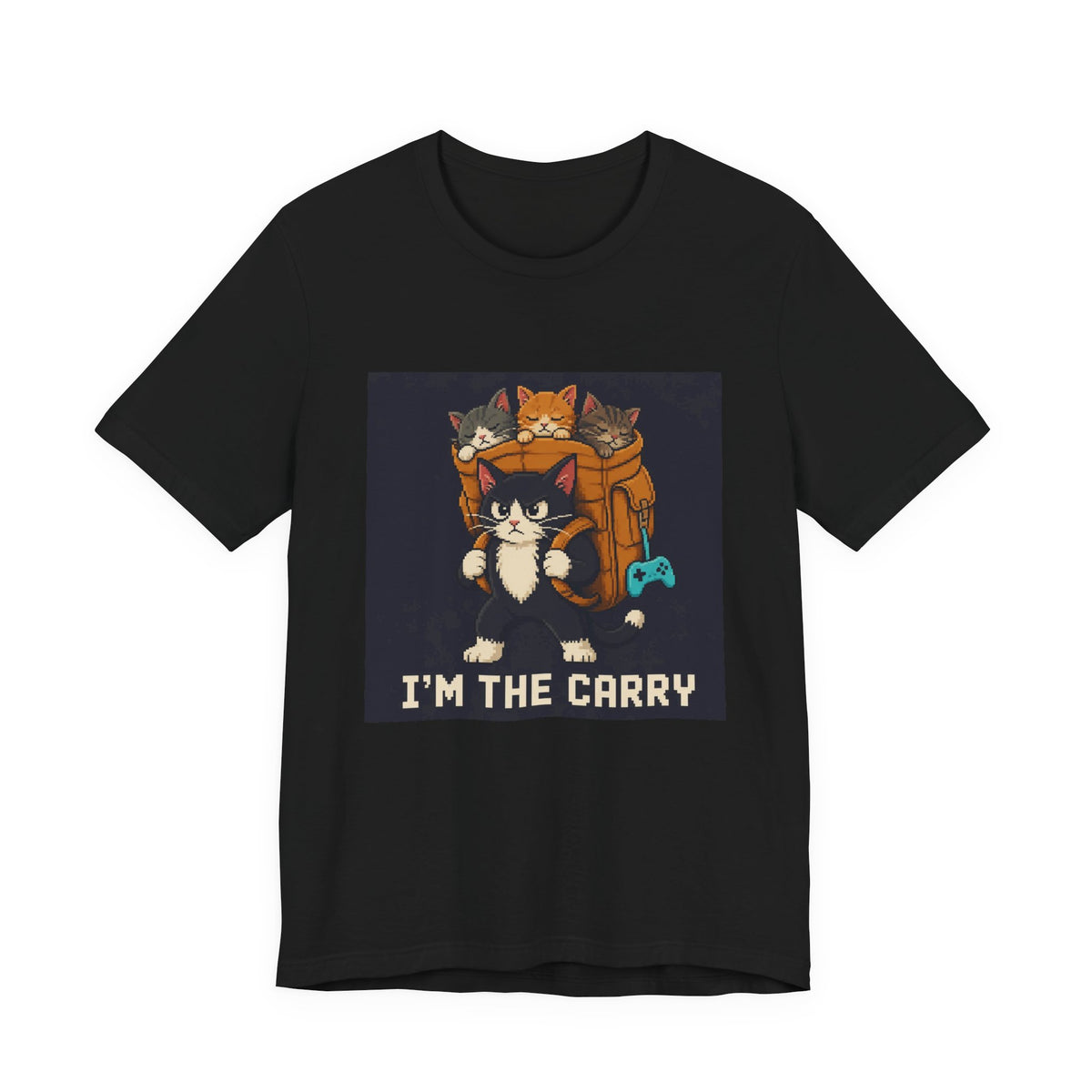 I'M The Carry Gaming Cat T-Shirt — Wear8bit — supplier digital product render, angle 1