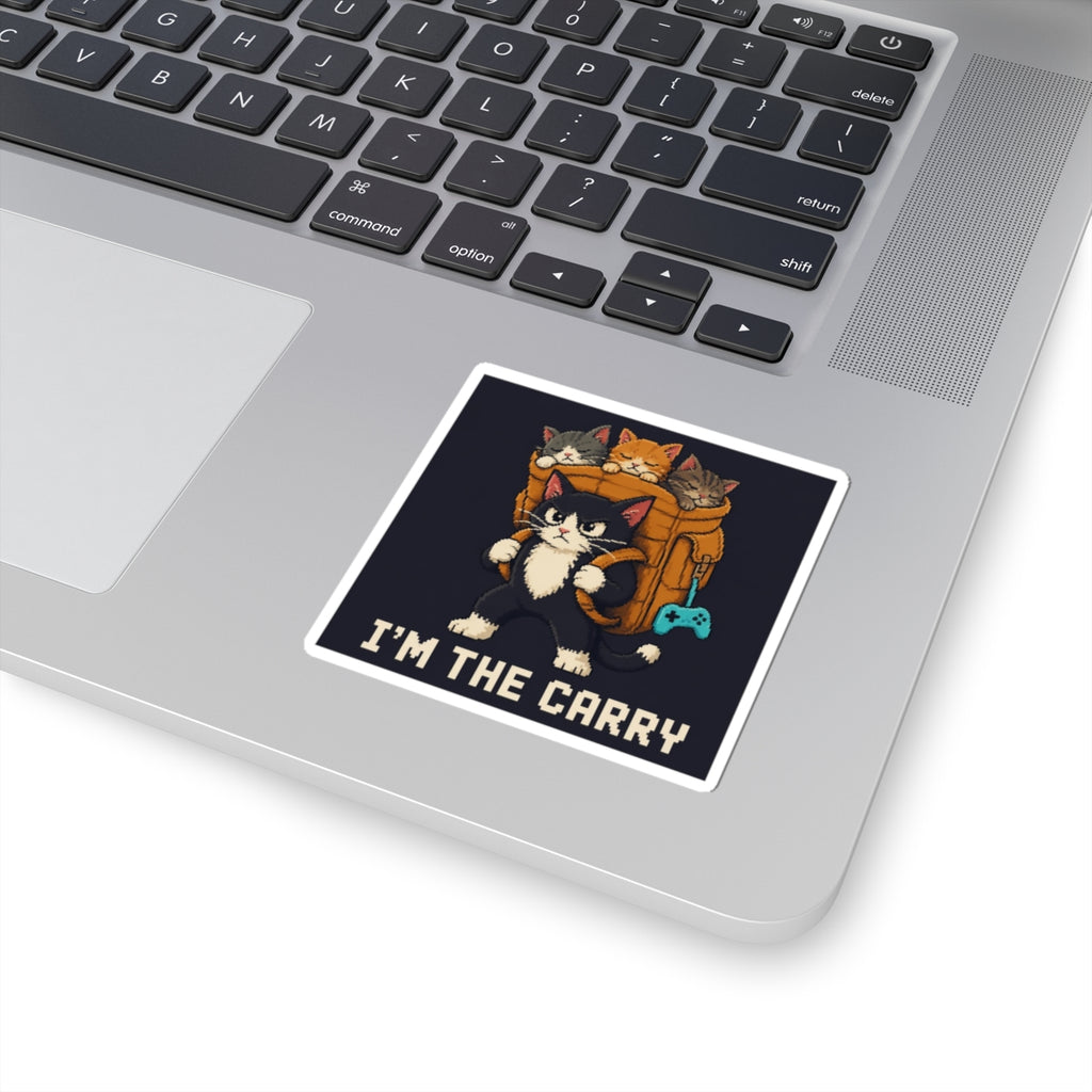I'M The Carry Gaming Cat Sticker — Wear8bit — supplier digital product render, angle 2