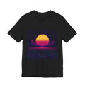 Grid Horizon Graphic Tee — Original Synthwave Pixel Art, Retro Gaming Shirt — original Wear8bit pixel-art product design, product image 2, digital mockup
