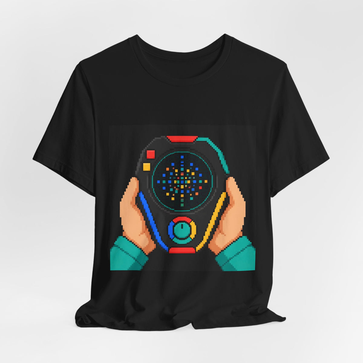 Game Gear Graphic Tee — Retro Console Pixel Art Shirt, Multicolor Edition — original Wear8bit pixel-art product design, product image 5, digital mockup
