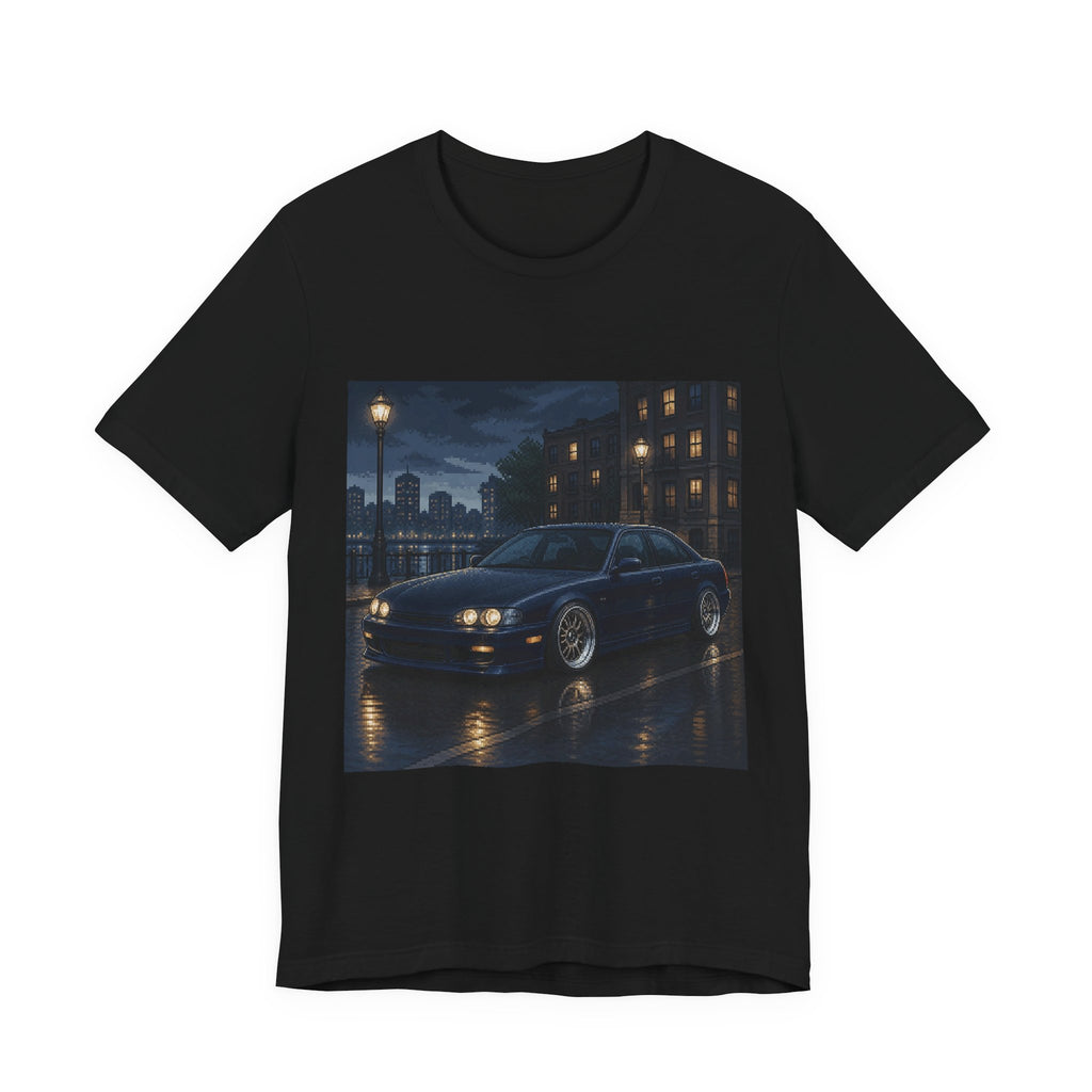 Rainline Sport Pixel Art Tee — 90s Night Drive — original Wear8bit pixel-art product design, product image 2, digital mockup