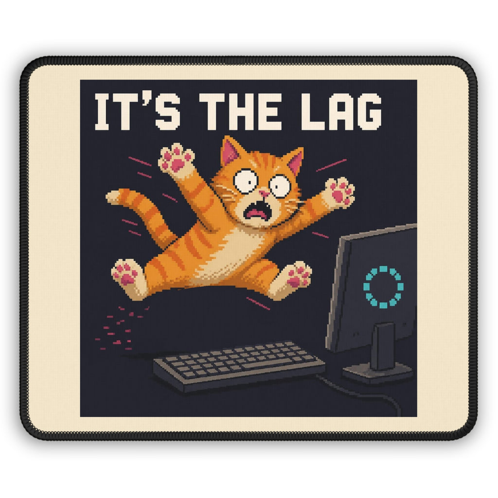 It'S The Lag Gaming Cat Gaming Mousepad — Wear8bit — supplier digital product render, angle 1