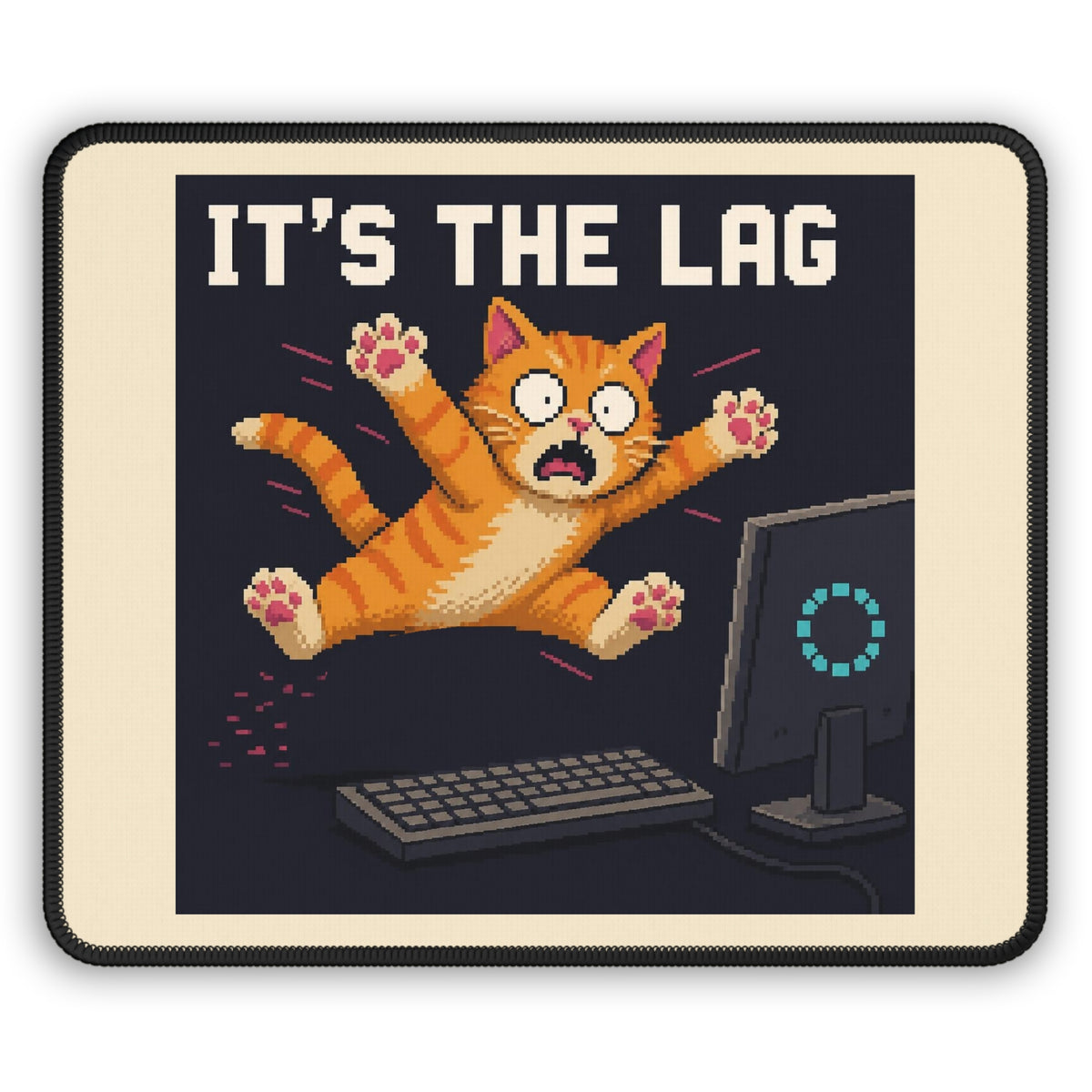 It'S The Lag Gaming Cat Gaming Mousepad — Wear8bit — supplier digital product render, angle 1