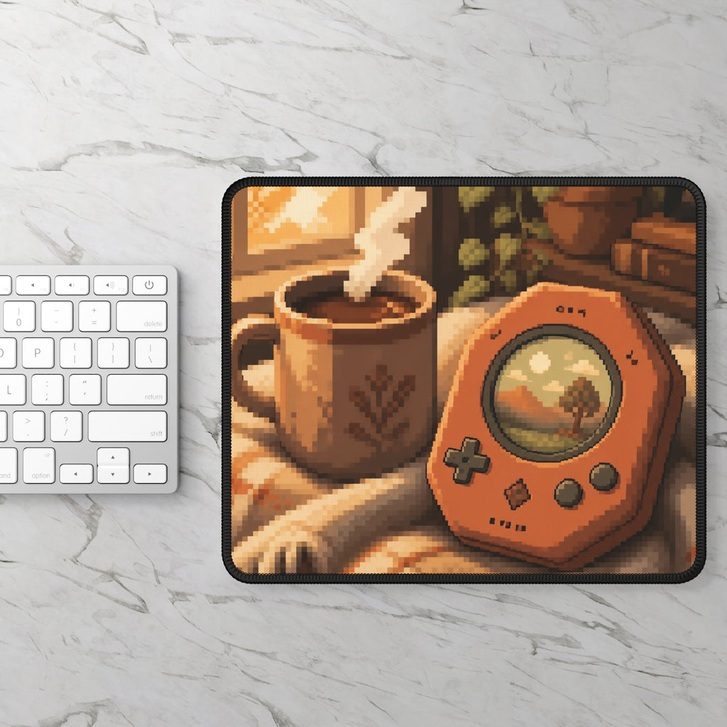 Save Point Mousepad — Cozy Pixel Art Desk Mat, Retro Gaming Decor — original Wear8bit pixel-art product design, product image 3, digital mockup